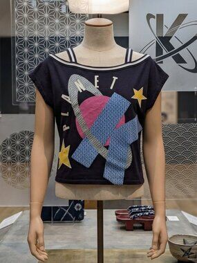 Vintage Kansai Yamamoto O2 Planet Graphic Top - Made in Japan